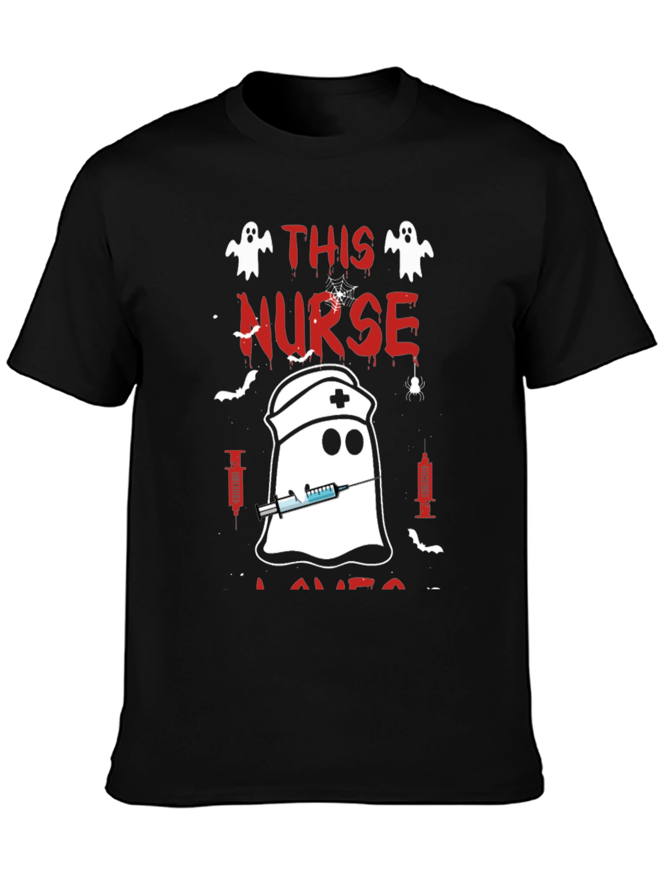 Halloween Nurse Ghost T-Shirt - Spooky Nursing Tee