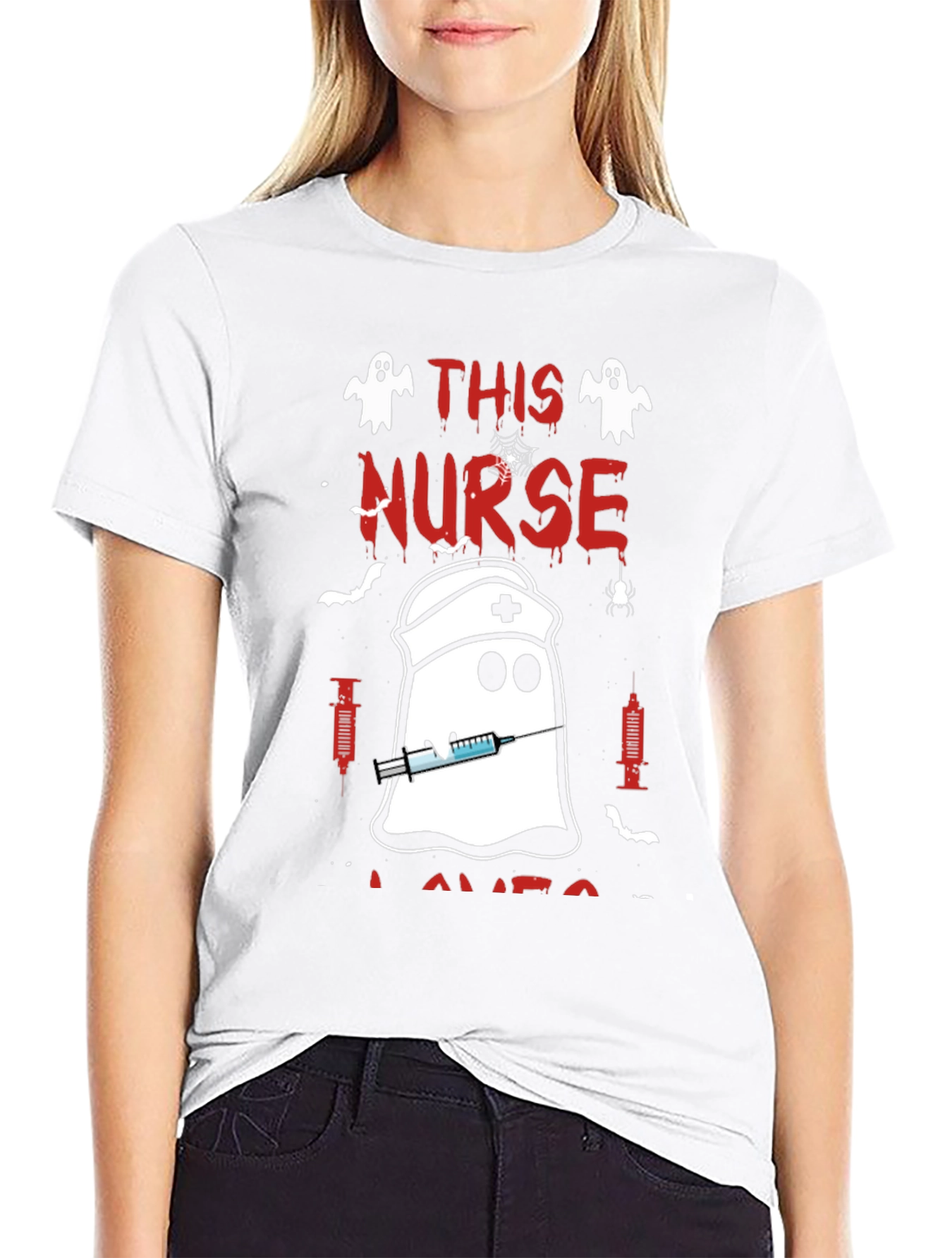 Halloween Nurse Ghost T-Shirt - Spooky Nursing Tee