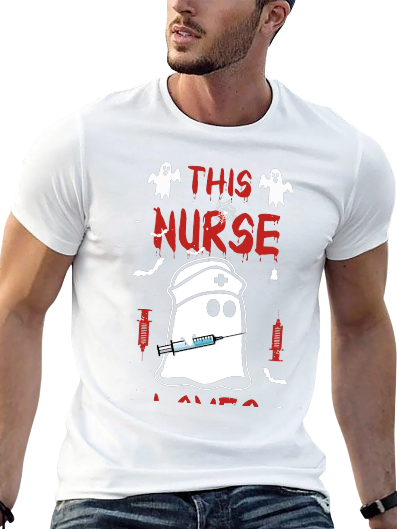 Halloween Nurse Ghost T-Shirt - Spooky Nursing Tee