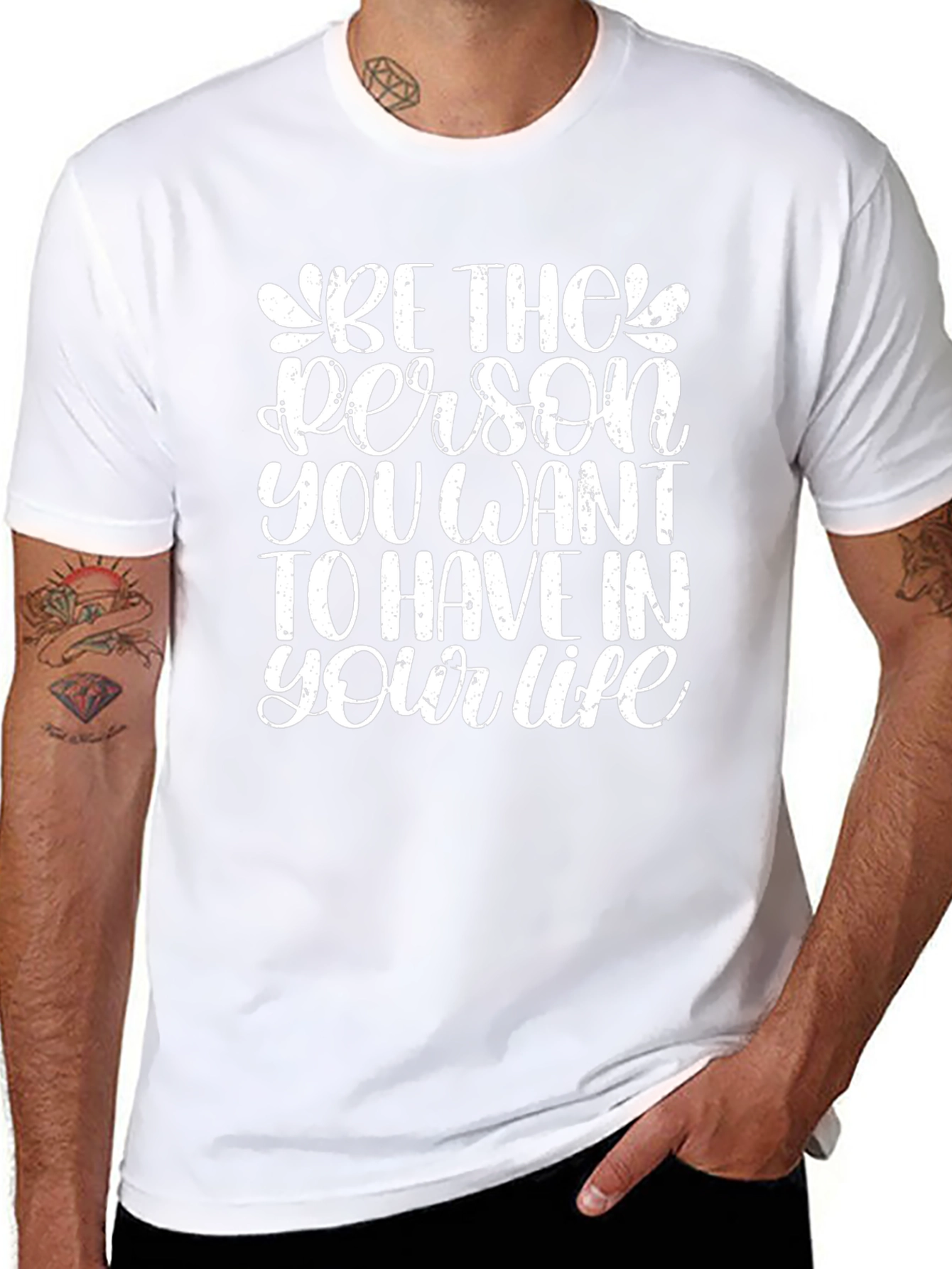 Inspirational Graphic Tee - Be The Person Black T-Shirt