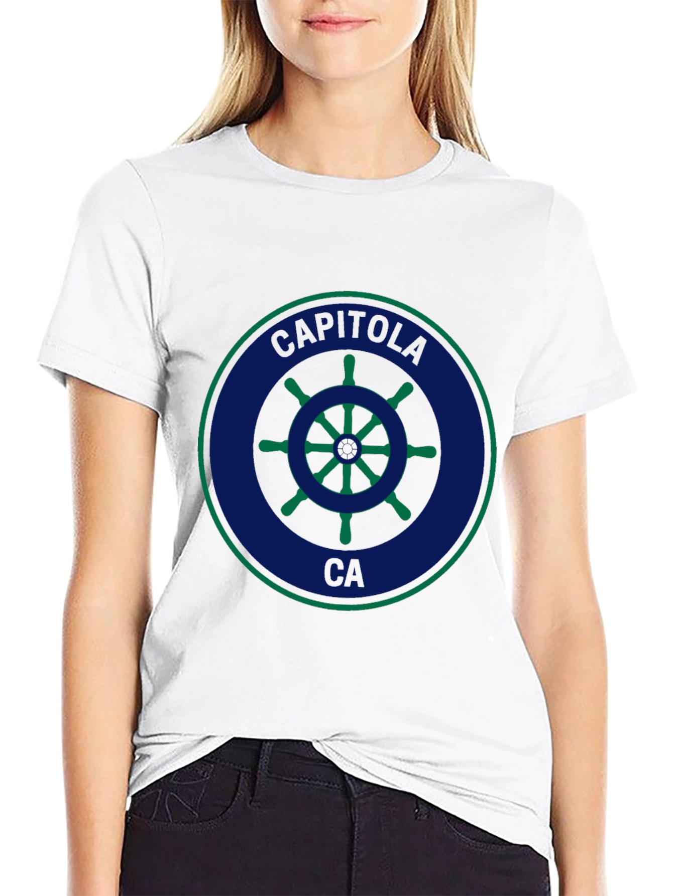 Capitola CA Ship Wheel Graphic T-Shirt