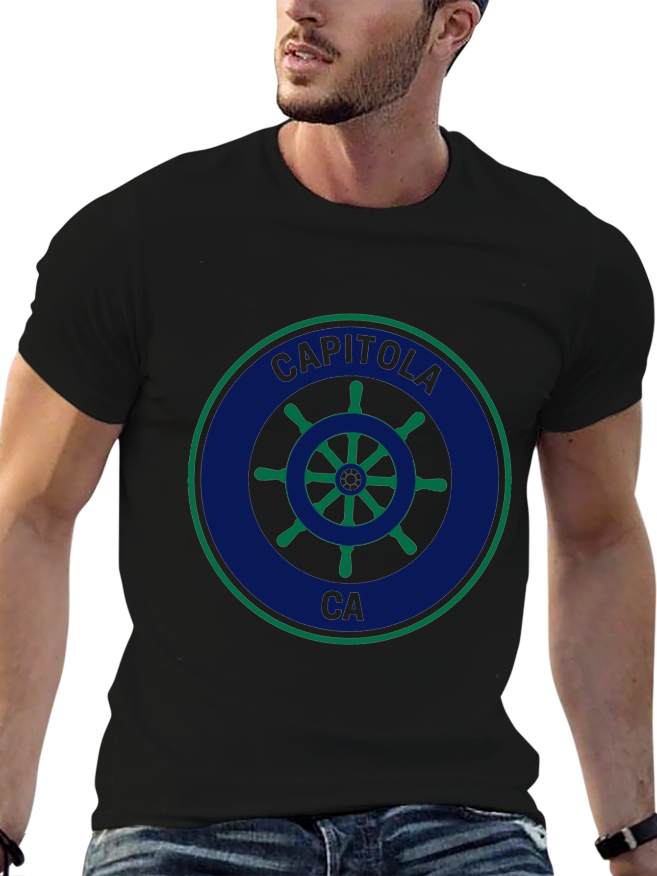 Capitola CA Ship Wheel Graphic T-Shirt