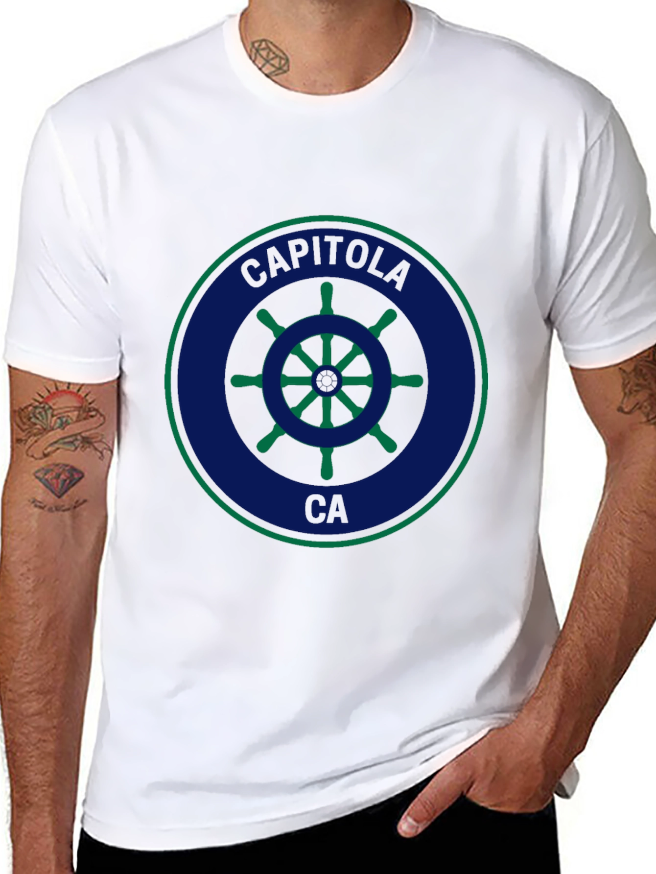 Capitola CA Ship Wheel Graphic T-Shirt