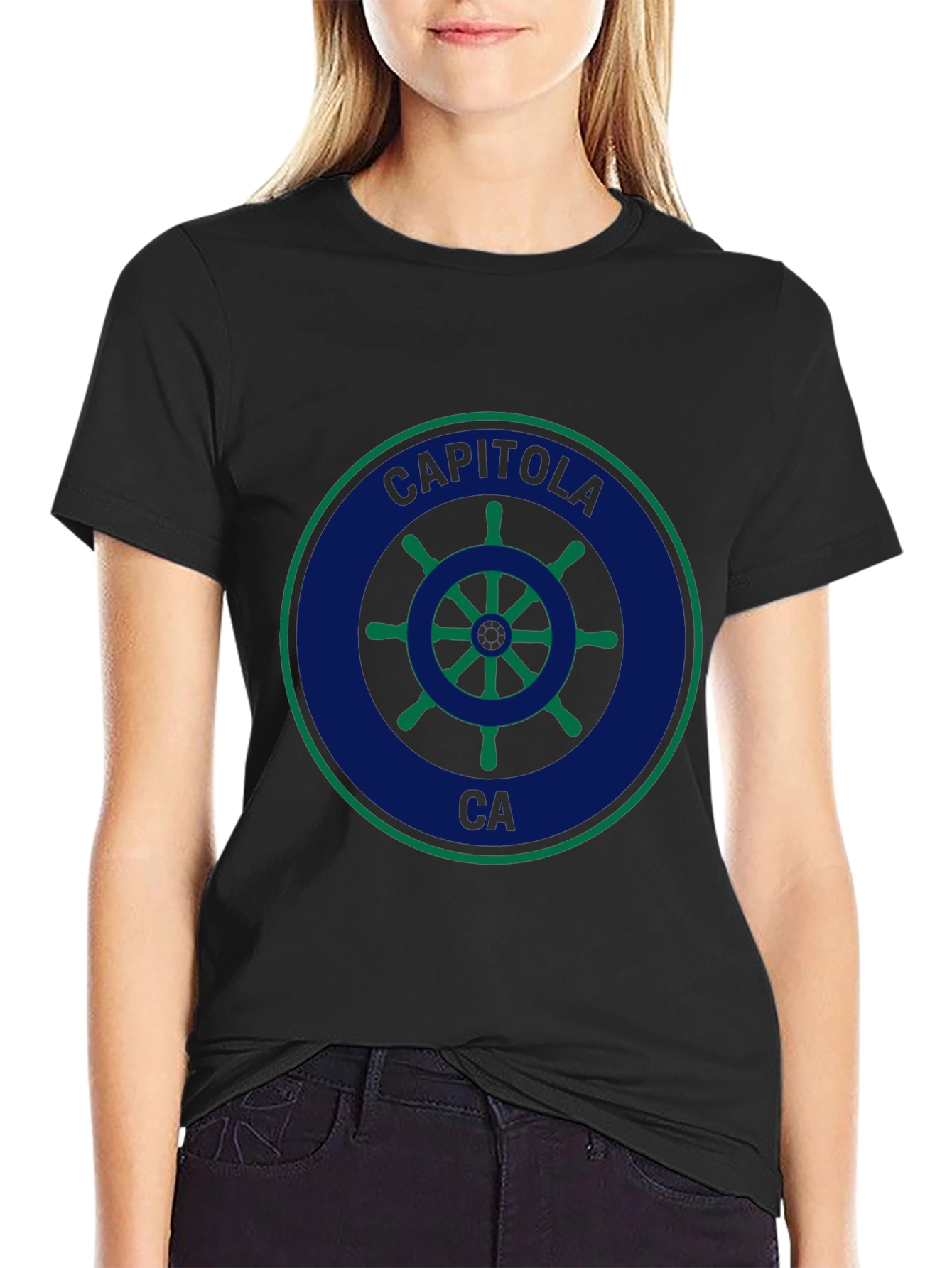 Capitola CA Ship Wheel Graphic T-Shirt