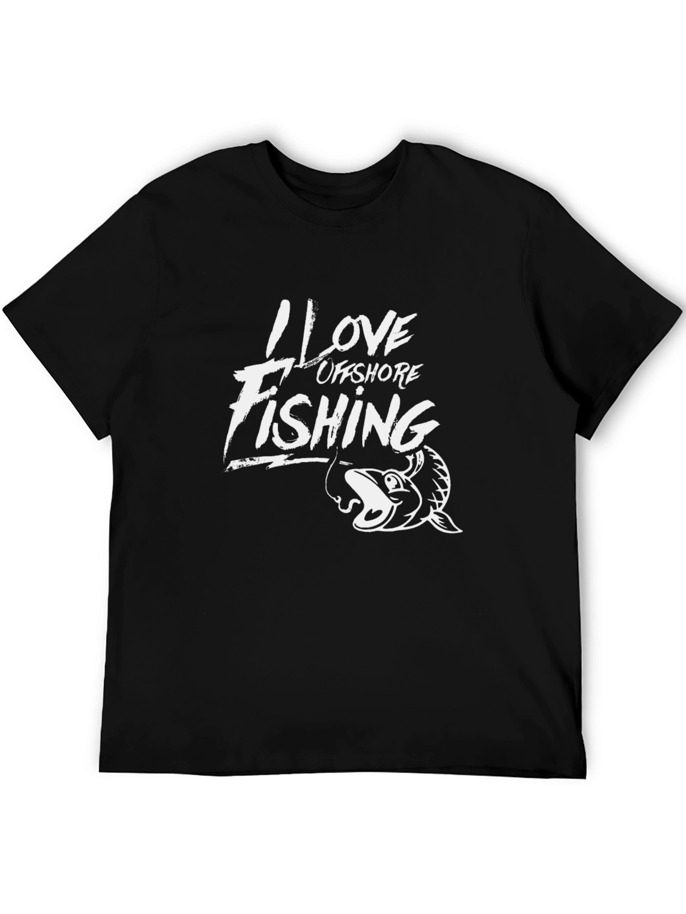 I Love Offshore Fishing Black T-Shirt