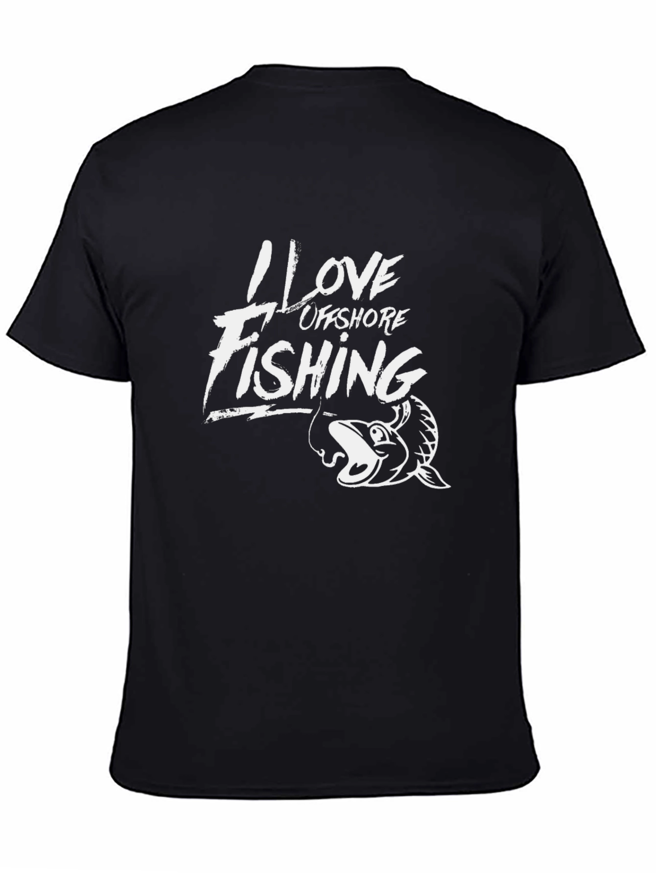 I Love Offshore Fishing Black T-Shirt