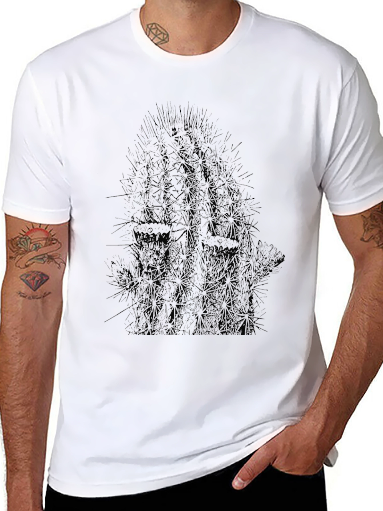 Black Cactus Graphic T-Shirt