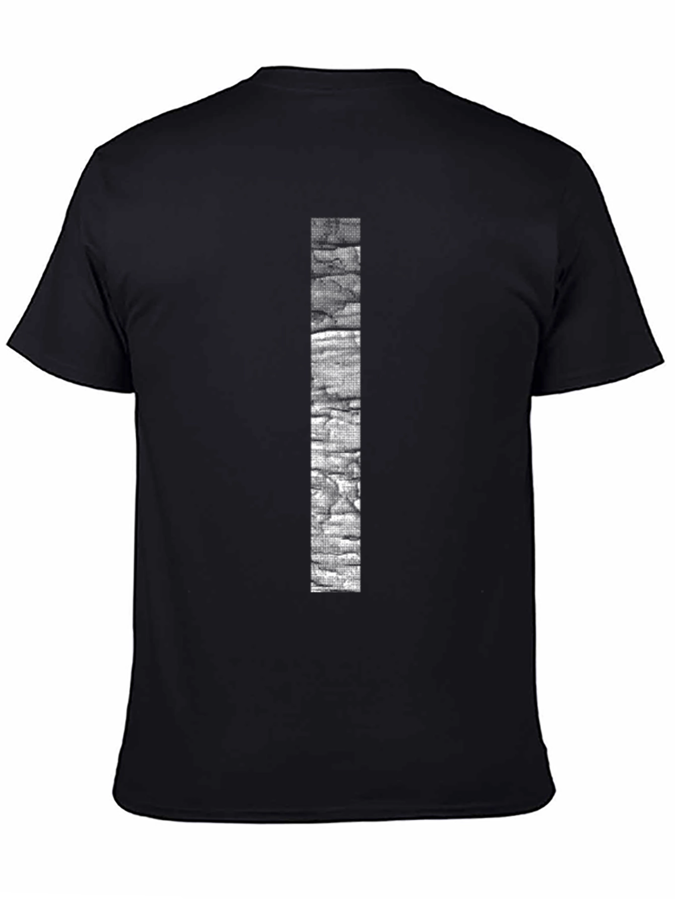 Stone Brick Graphic Print Black T-Shirt