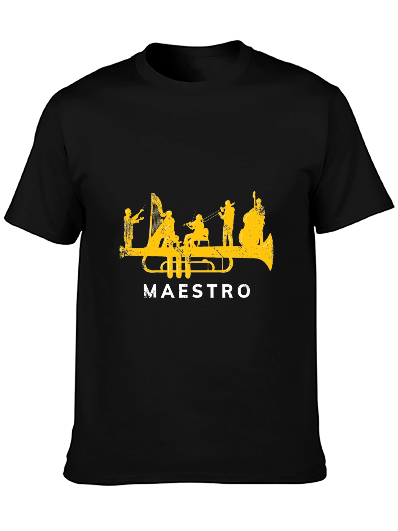 Maestro Trumpet Orchestra Graphic T-Shirt - Black