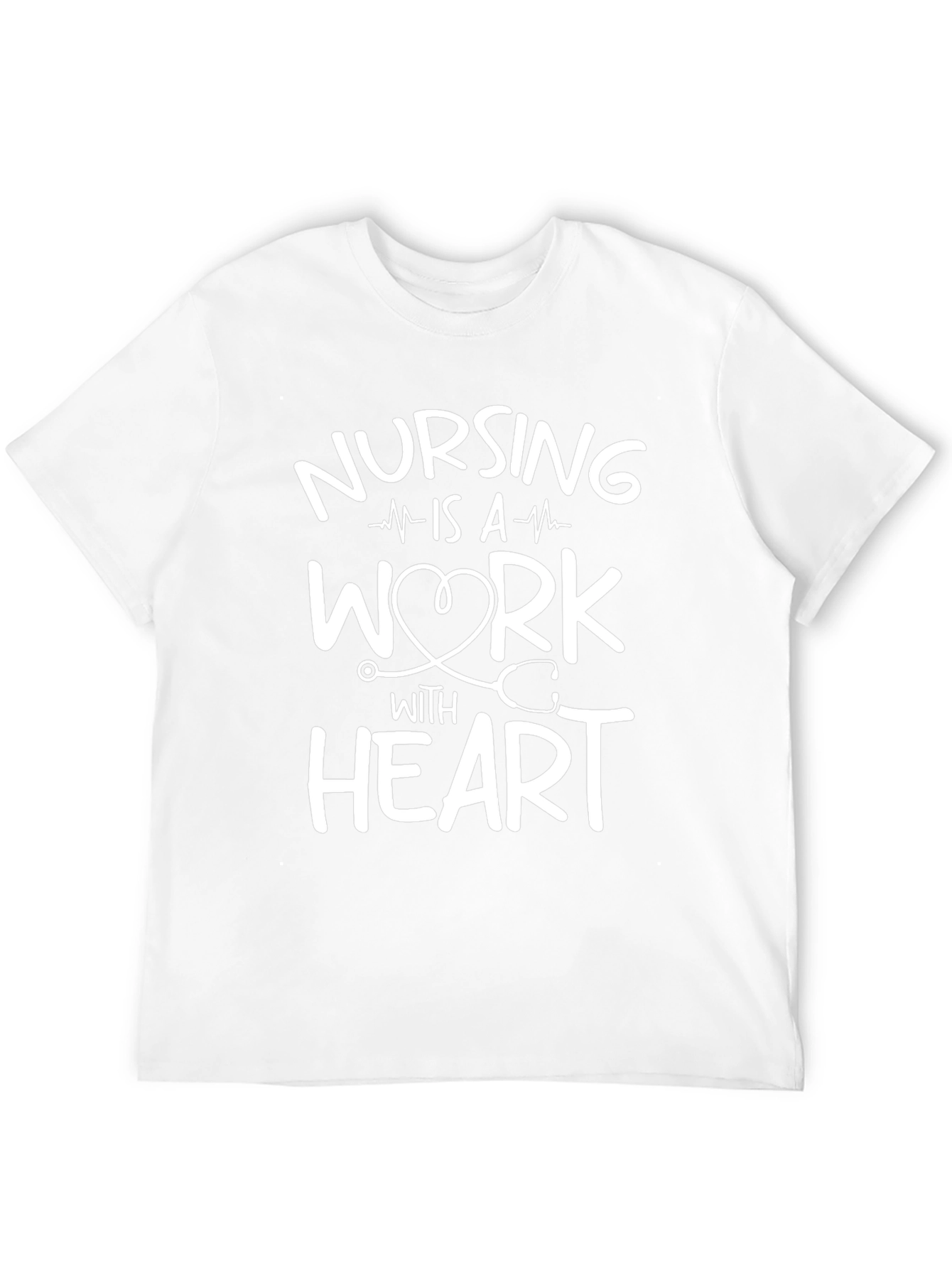 Nursing Is a Work with Heart Black T-Shirt