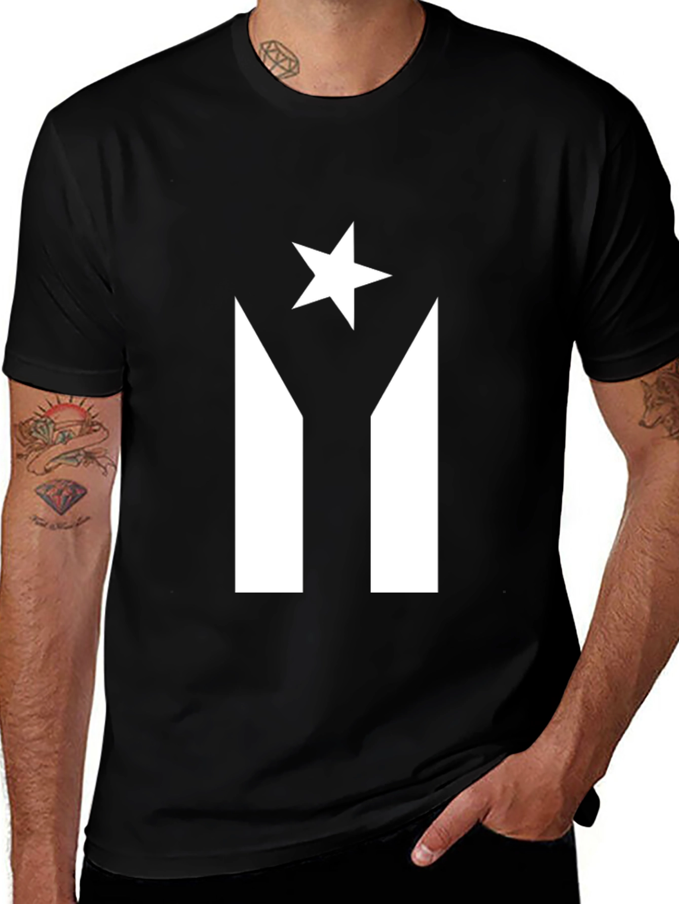 Puerto Rico Flag T-Shirt Pride Tee Black