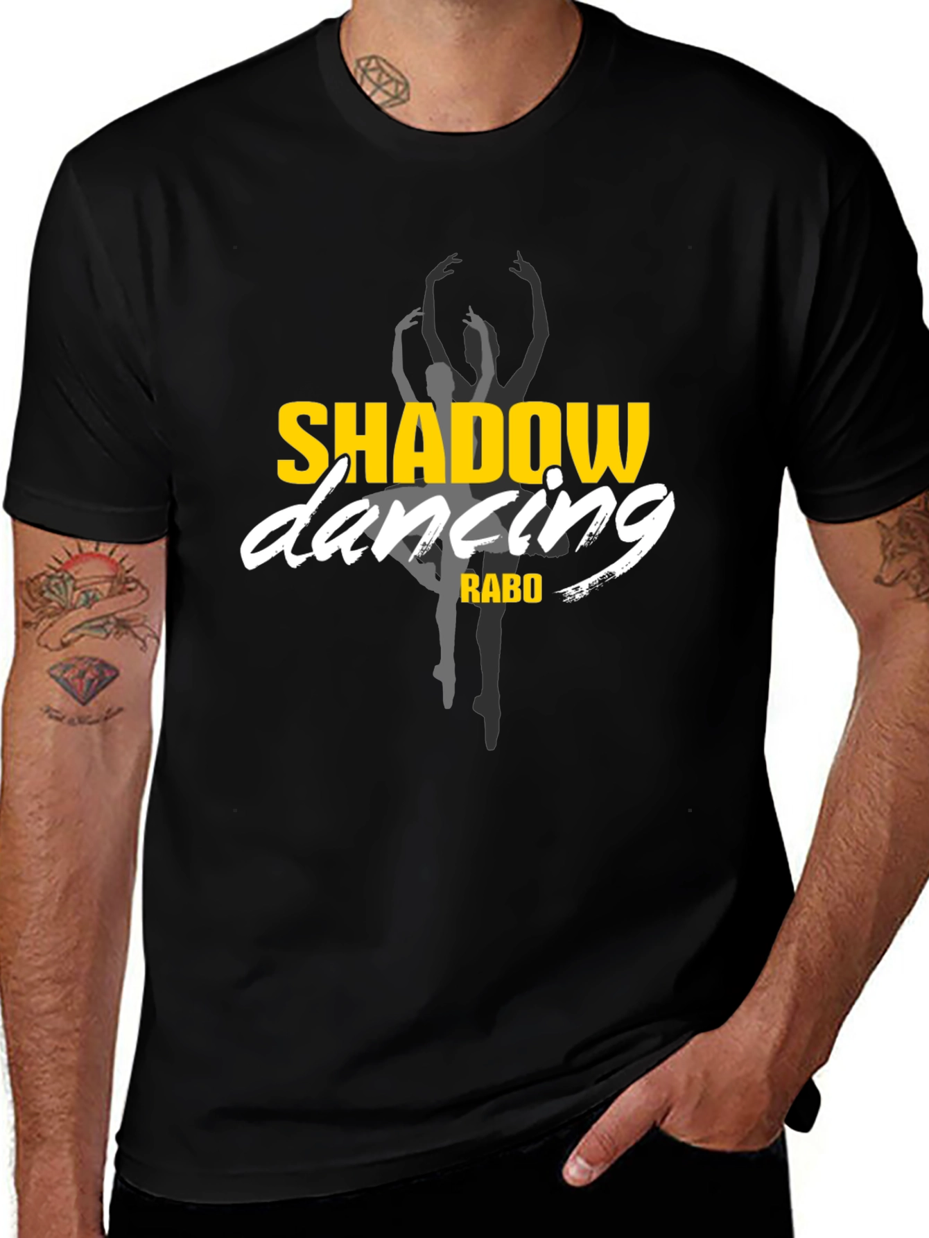 Shadow Dancing Black Graphic Tee