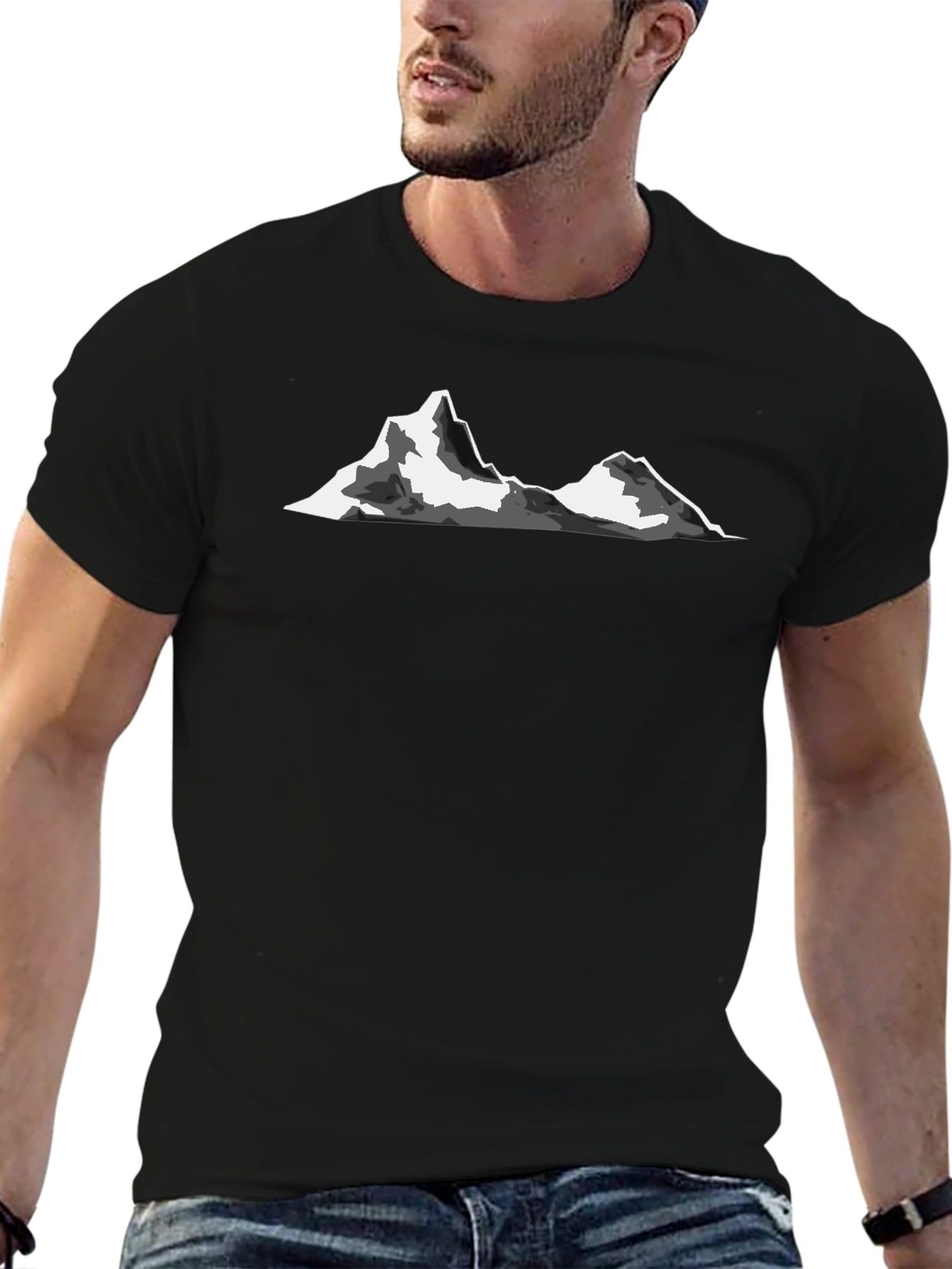 Mountain Peak Graphic Tee - Black