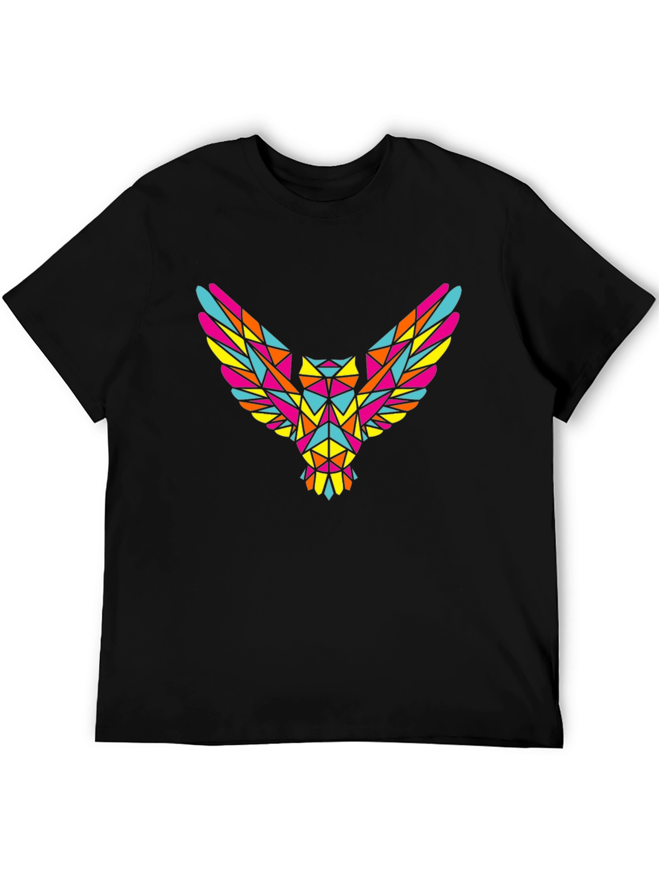 Geometric Owl Graphic Tee - Mens Black T-Shirt