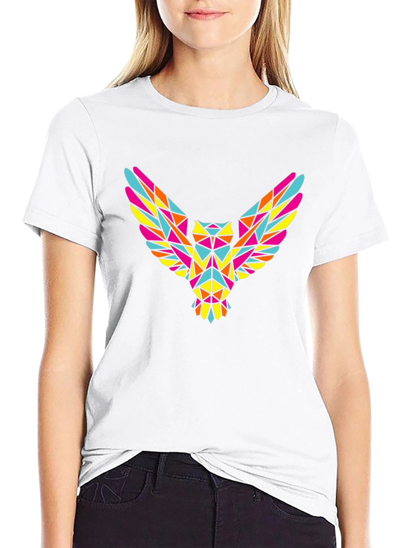 Geometric Owl Graphic Tee - Mens Black T-Shirt