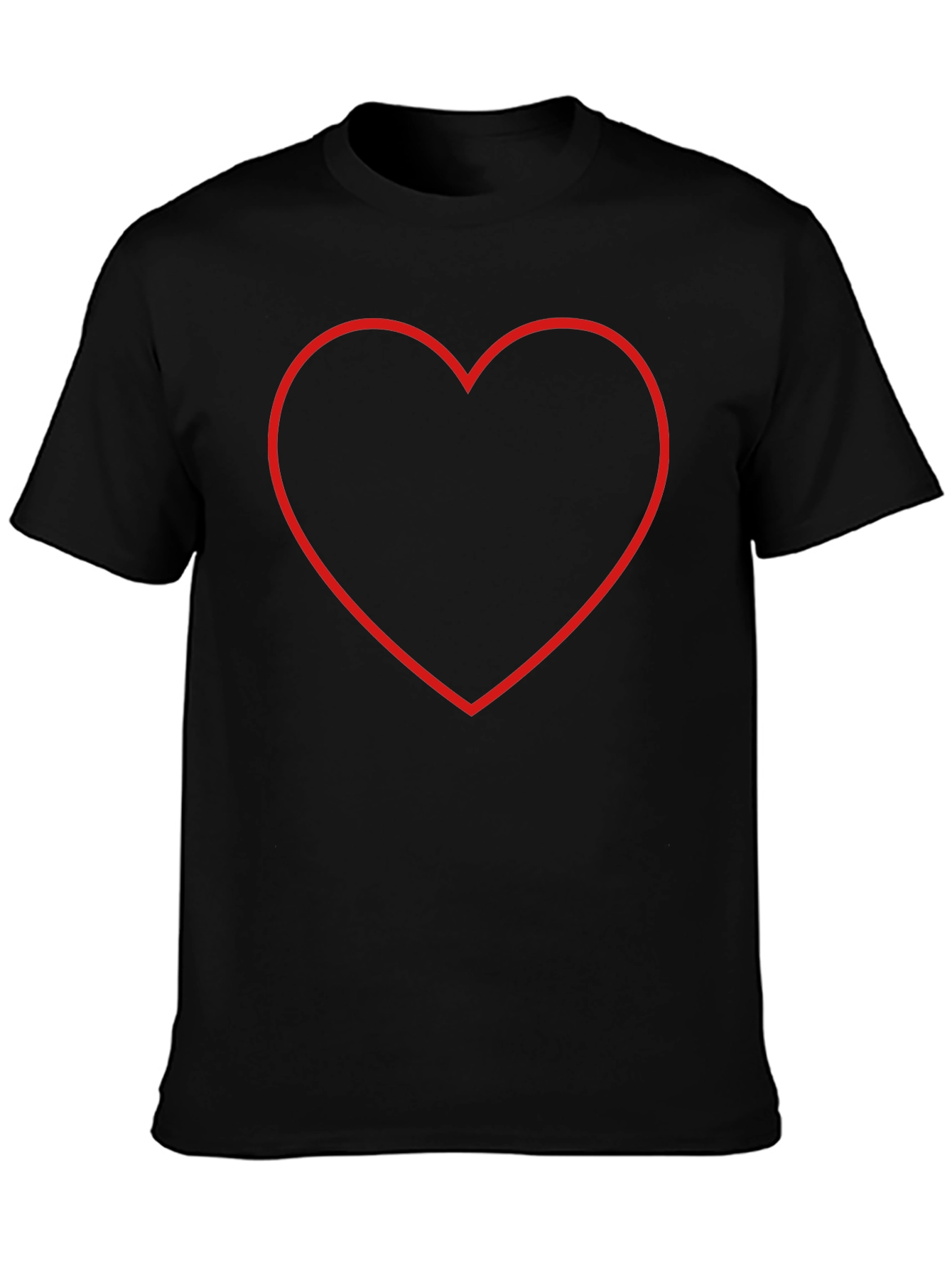 Heart Outline Black T-Shirt