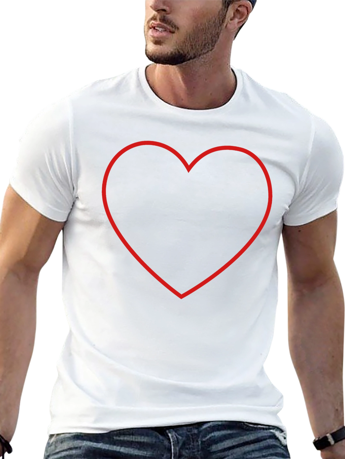 Heart Outline Black T-Shirt