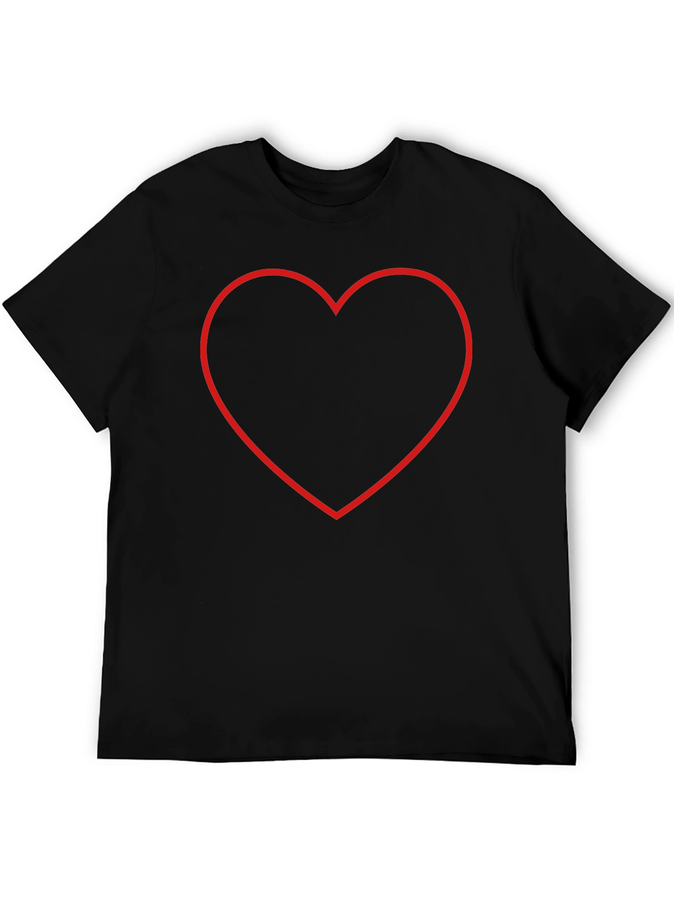 Heart Outline Black T-Shirt