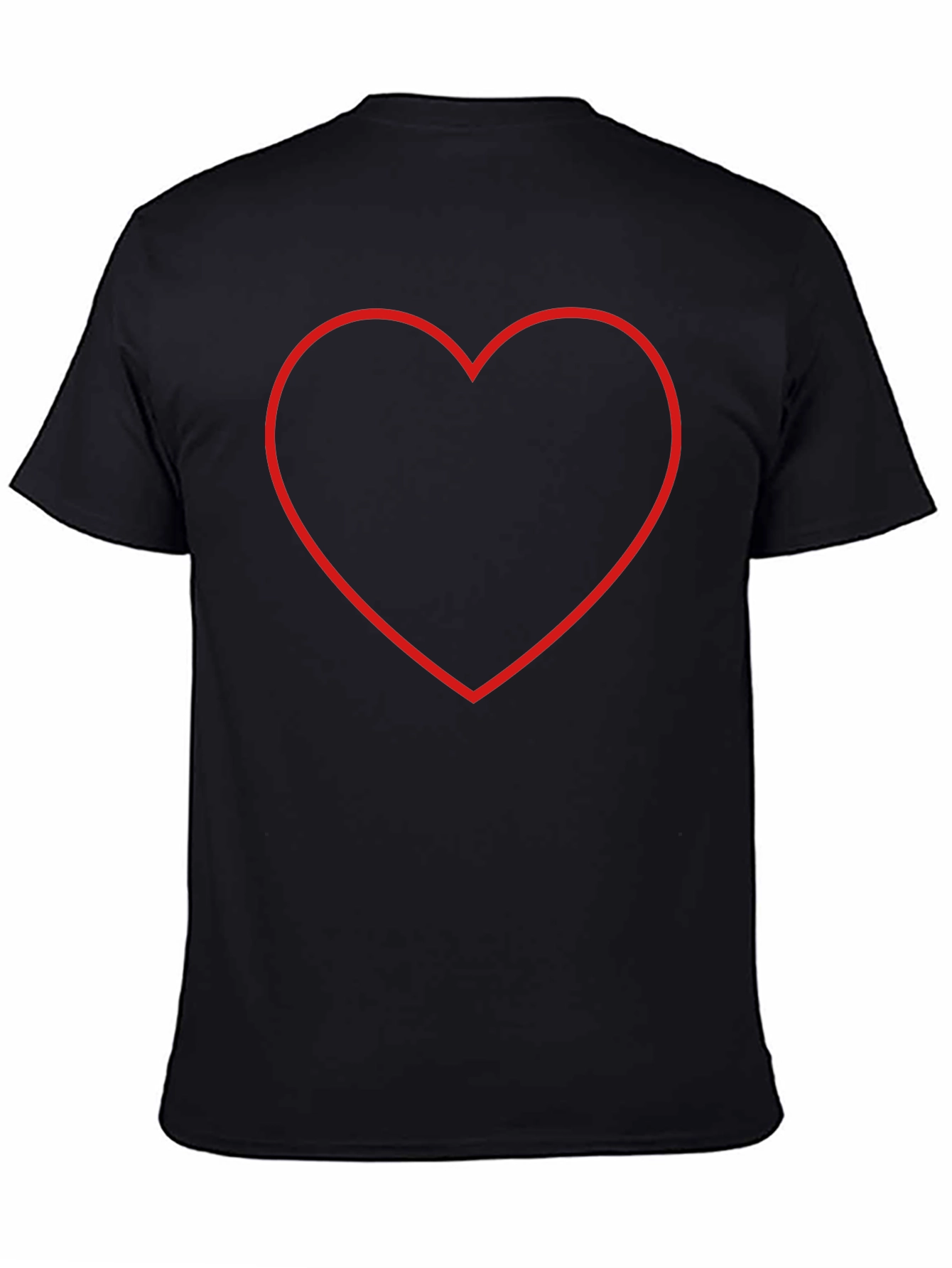 Heart Outline Black T-Shirt