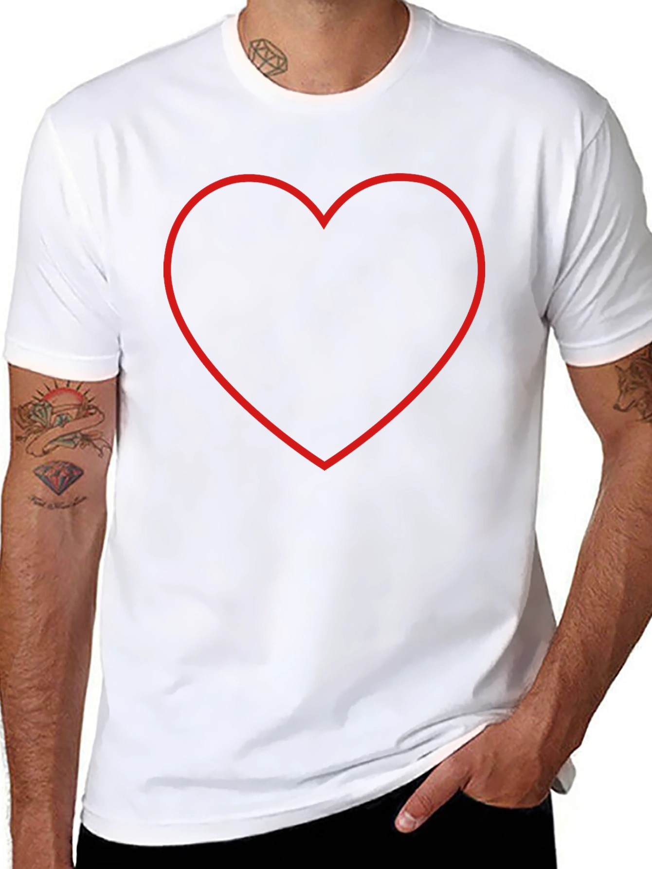 Heart Outline Black T-Shirt
