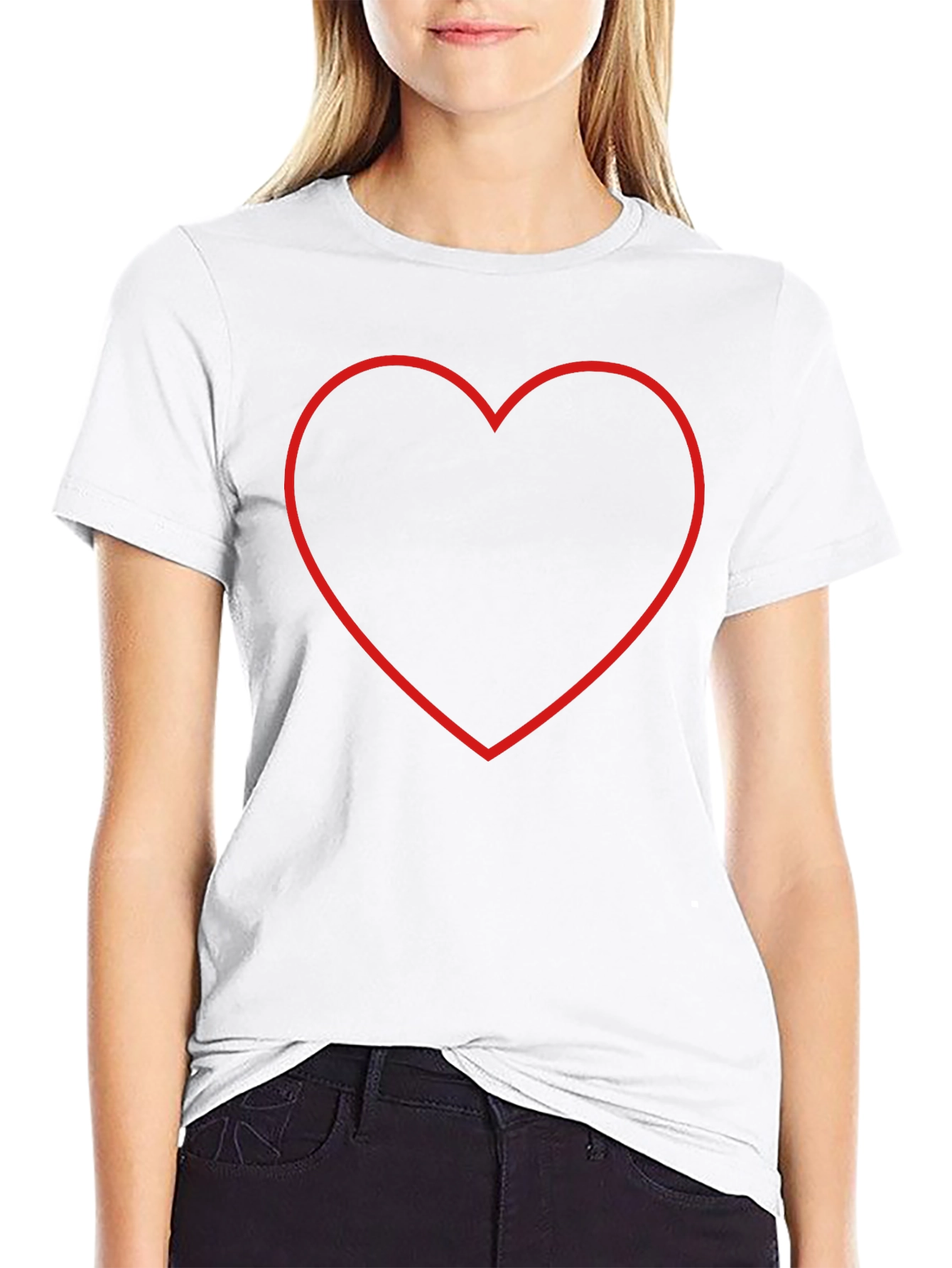 Heart Outline Black T-Shirt