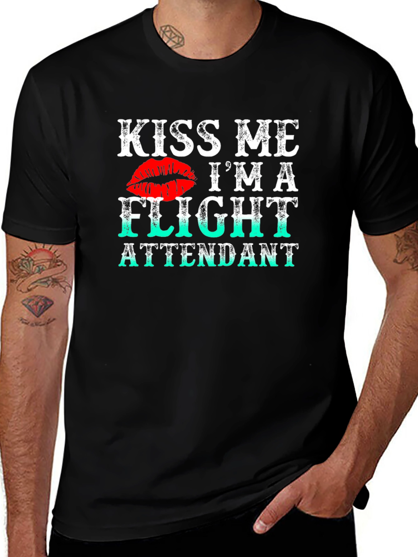 Kiss Me Im A Flight Attendant T-Shirt