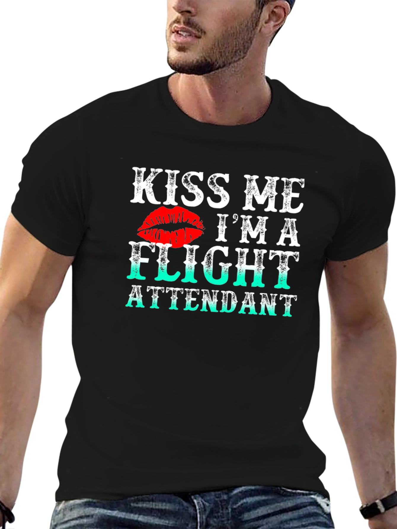 Kiss Me Im A Flight Attendant T-Shirt