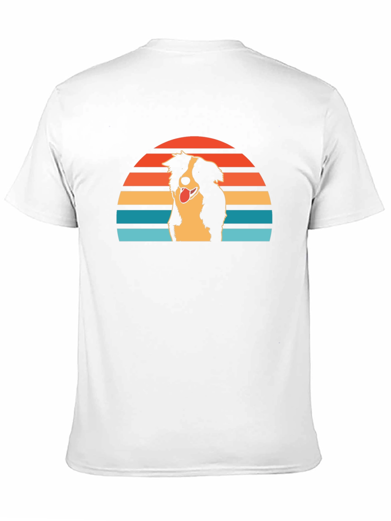 Retro Border Collie Sunset Graphic Tee