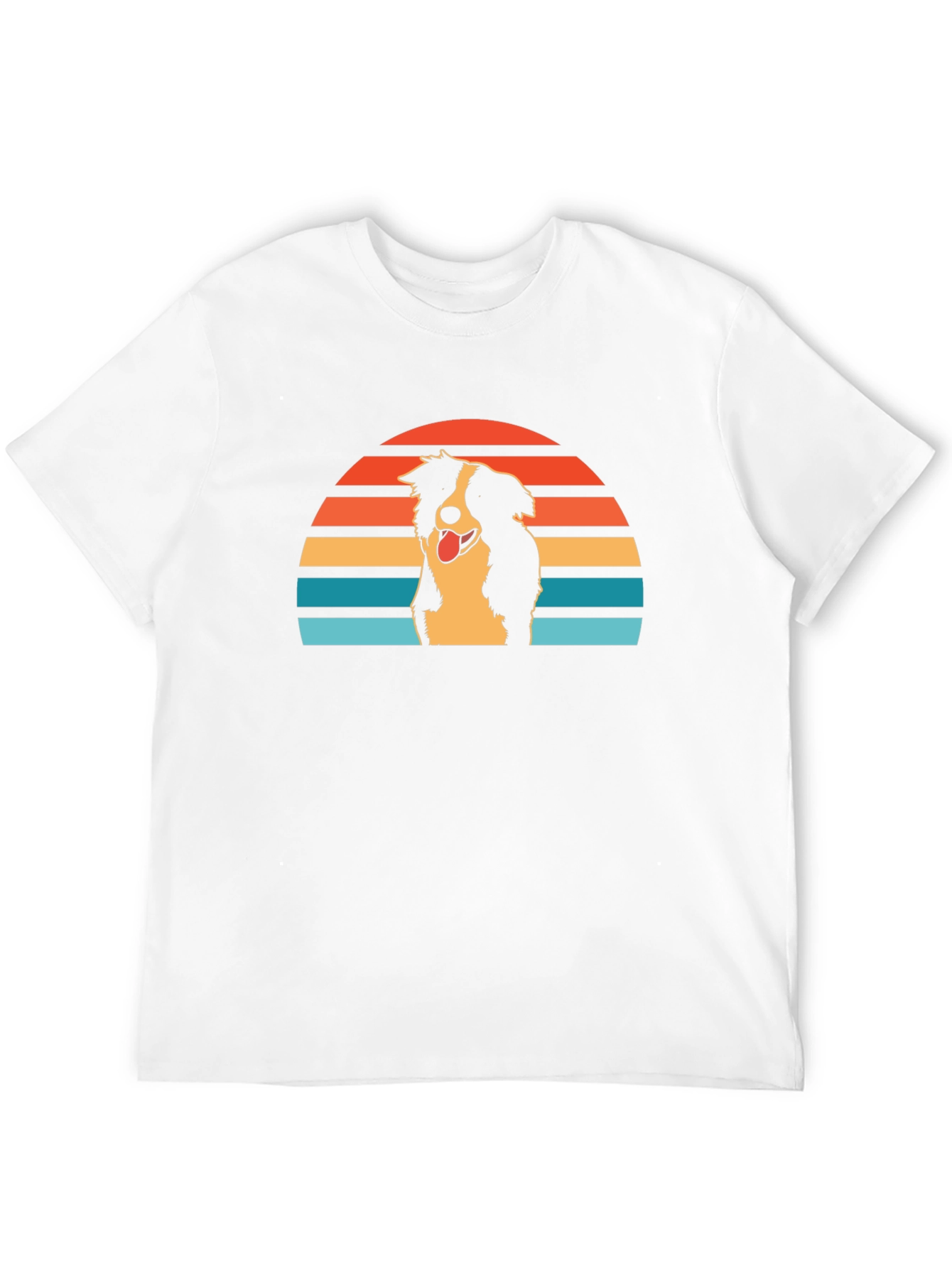 Retro Border Collie Sunset Graphic Tee