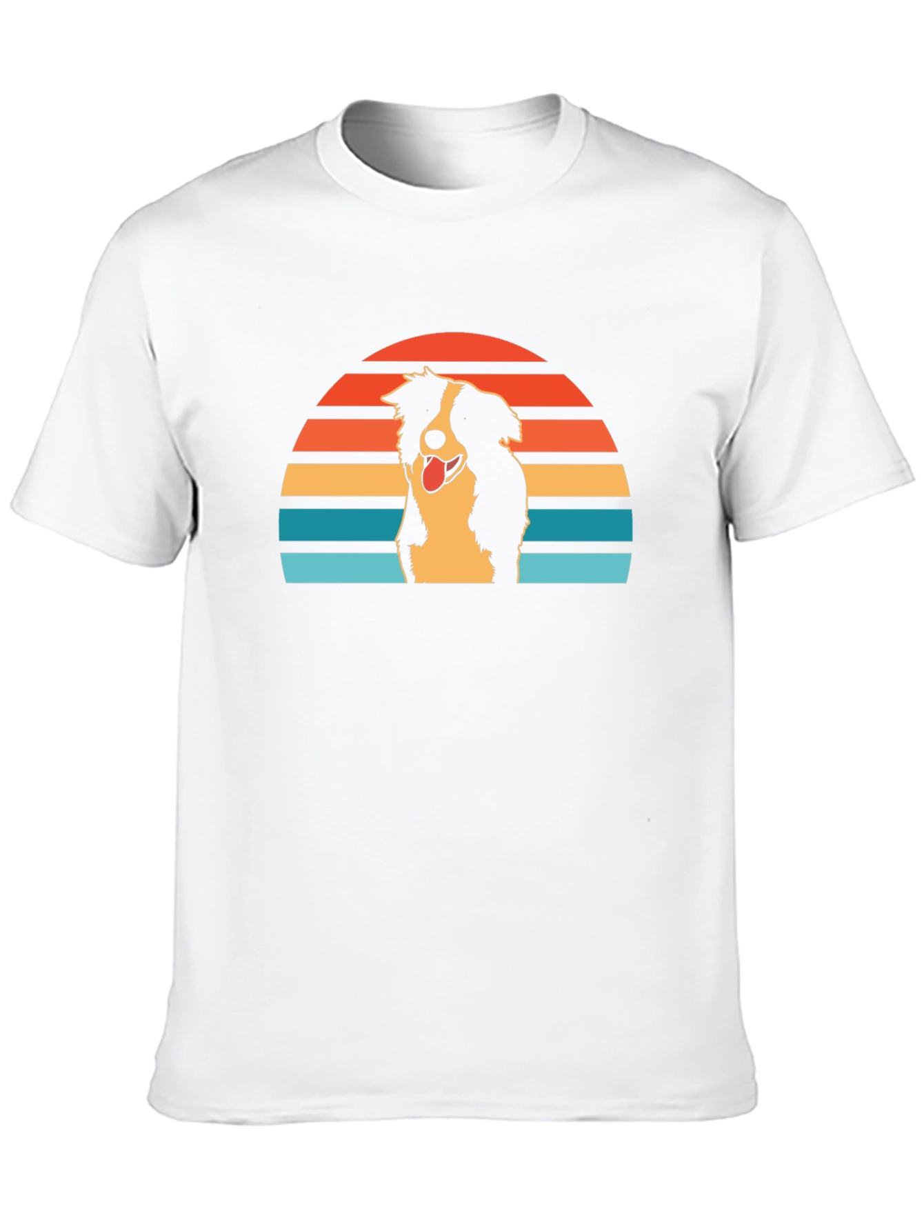 Retro Border Collie Sunset Graphic Tee