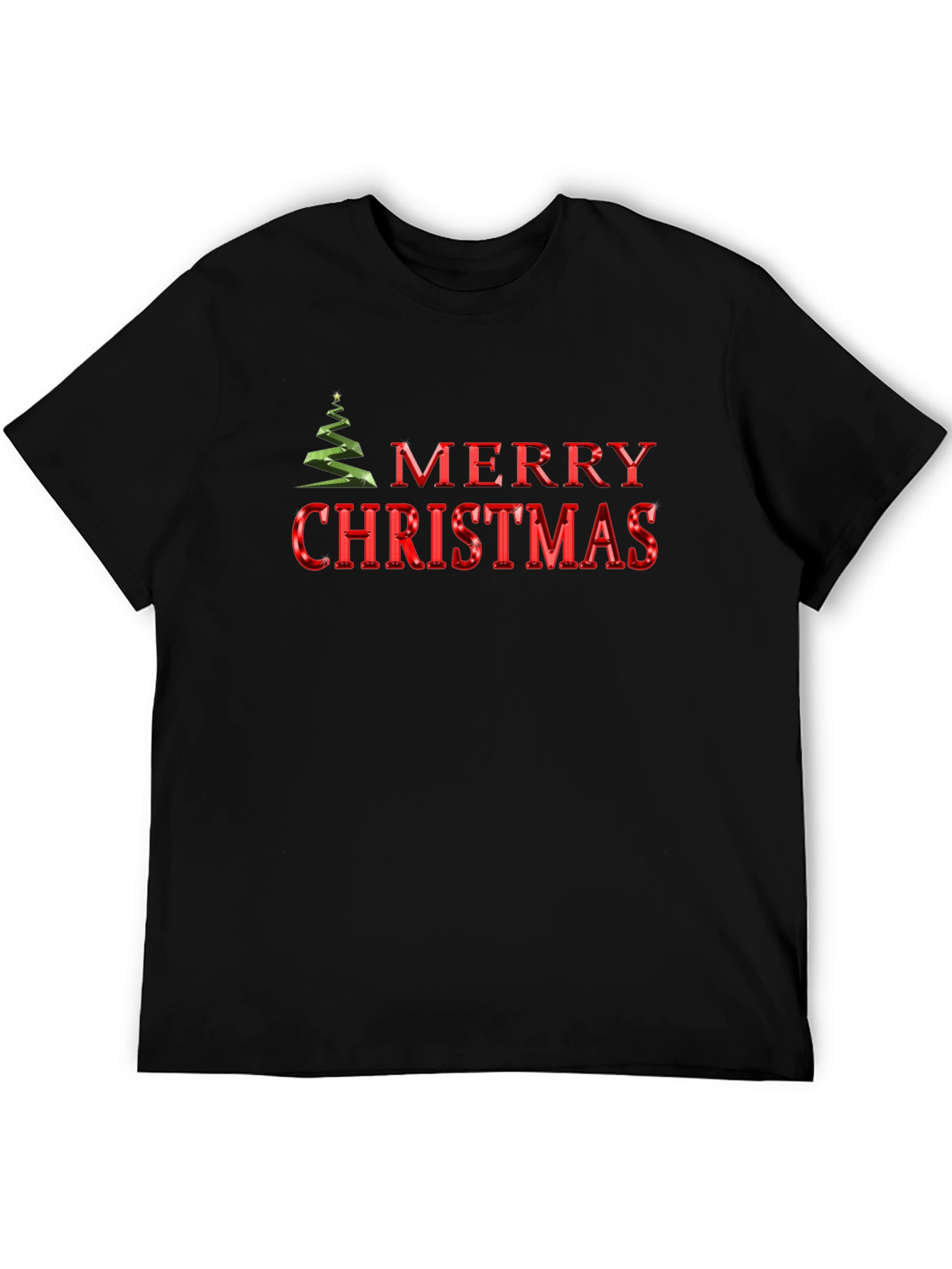 Merry Christmas Tree Graphic T-Shirt