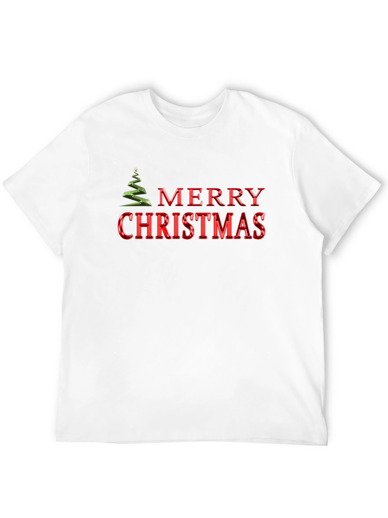 Merry Christmas Tree Graphic T-Shirt
