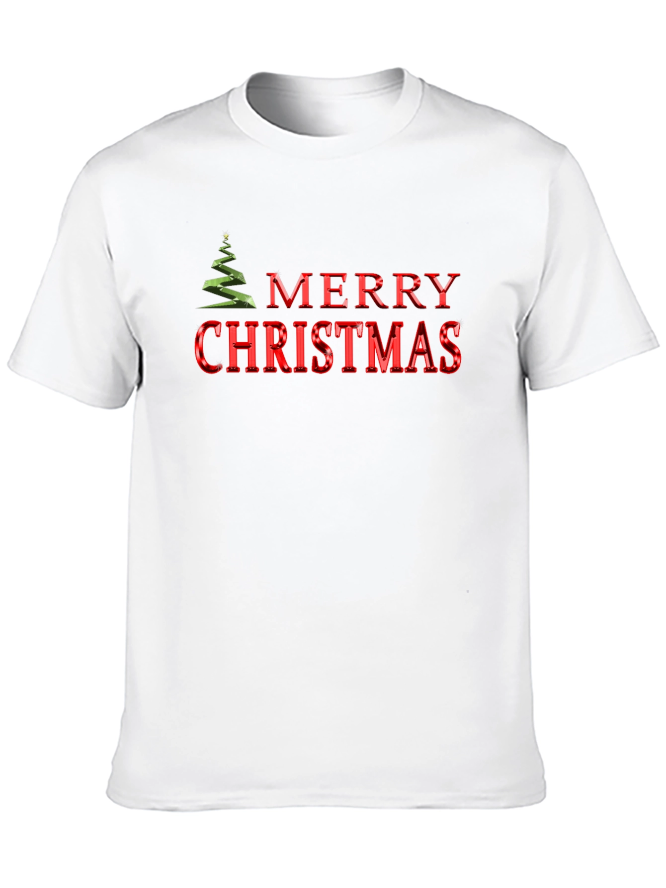 Merry Christmas Tree Graphic T-Shirt