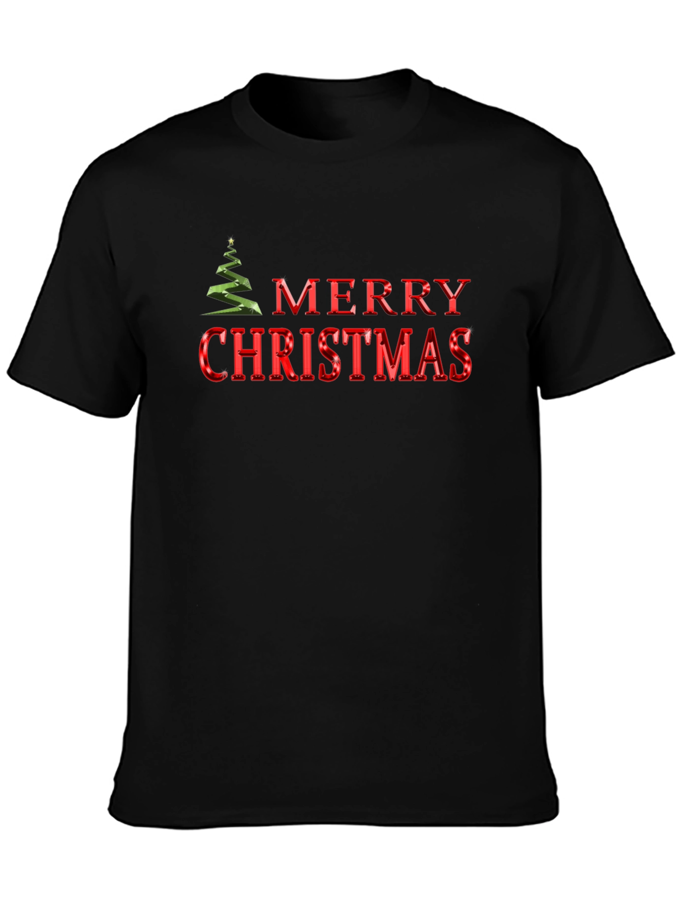 Merry Christmas Tree Graphic T-Shirt
