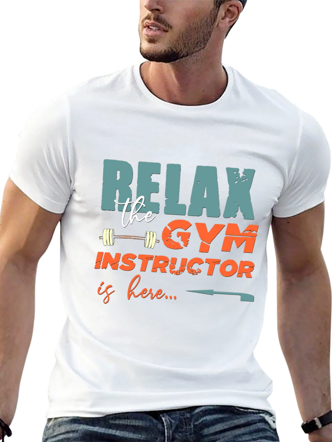 Relax Gym Instructor Here Mens T-Shirt