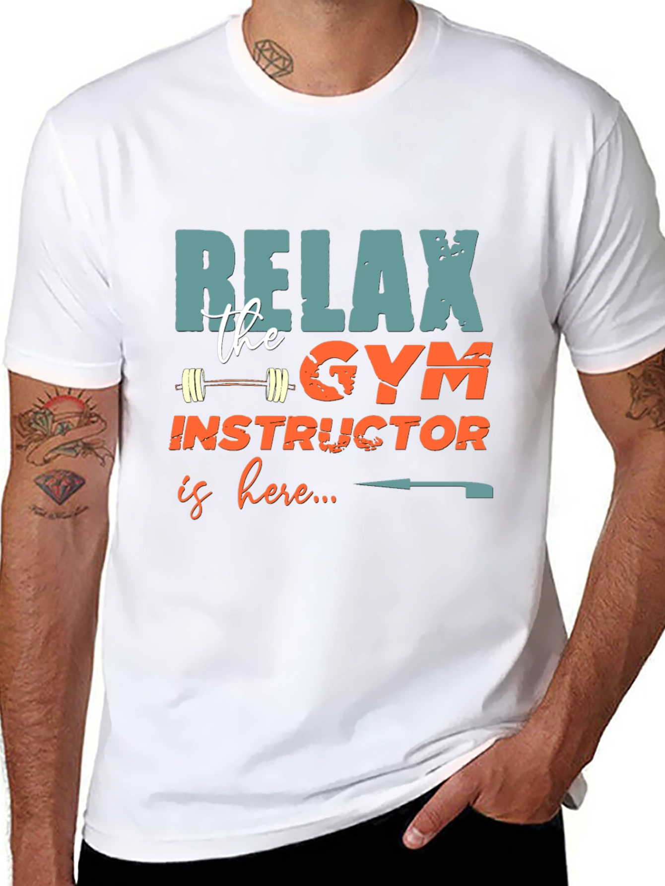 Relax Gym Instructor Here Mens T-Shirt