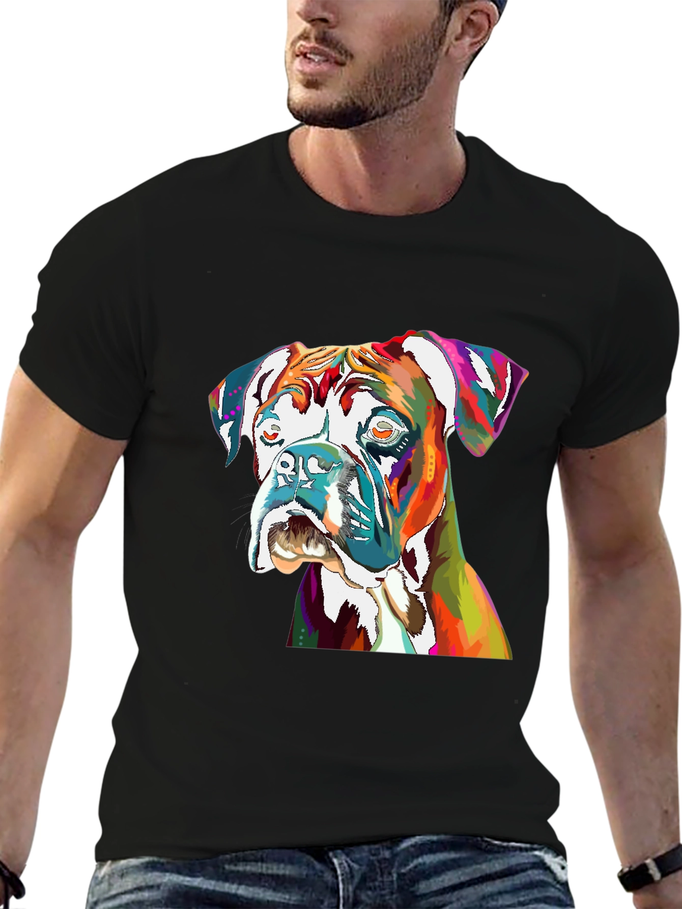 Vibrant Boxer Dog Graphic Tee - Unisex