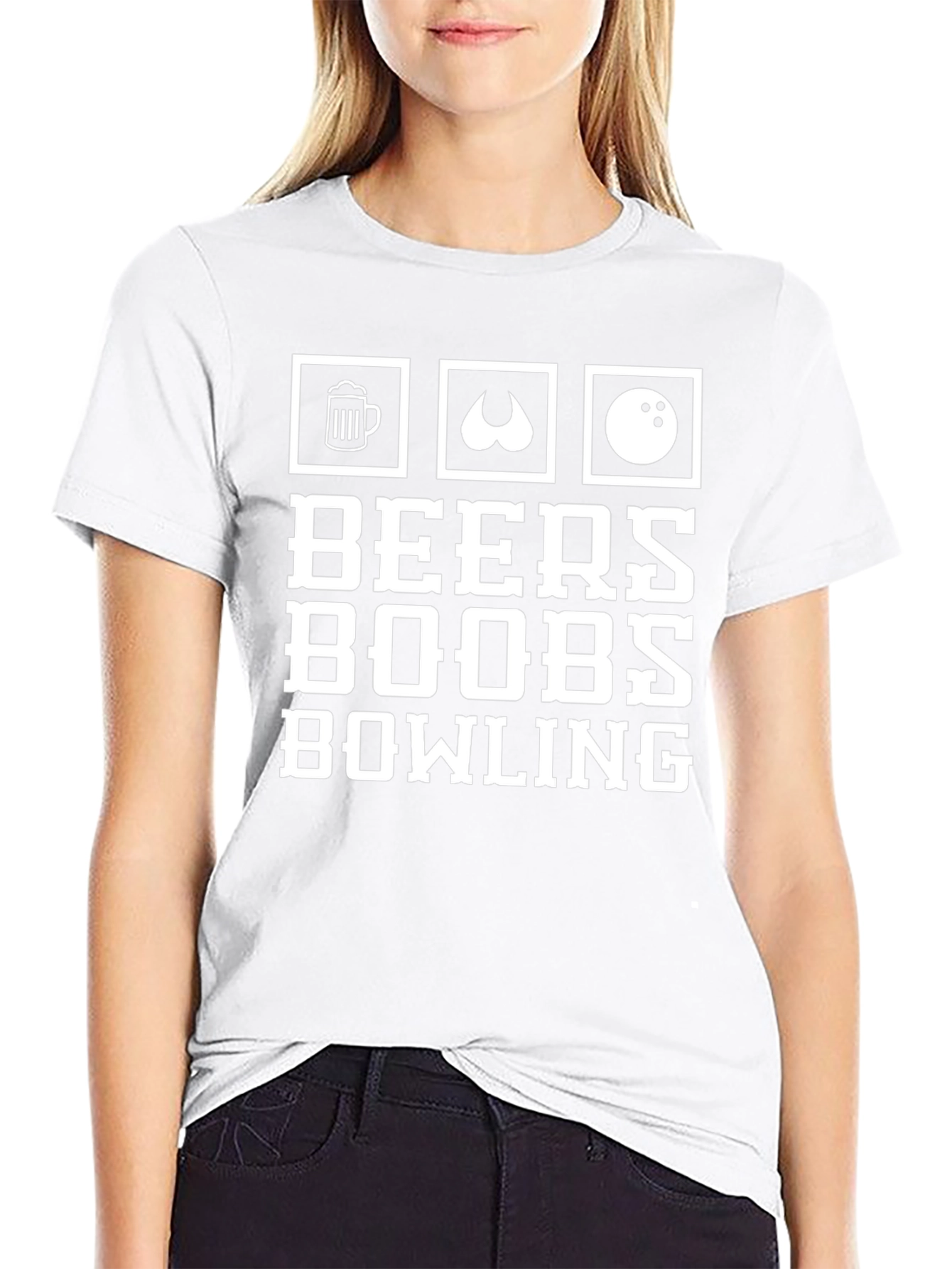 Beers Boobs Bowling Graphic Tee