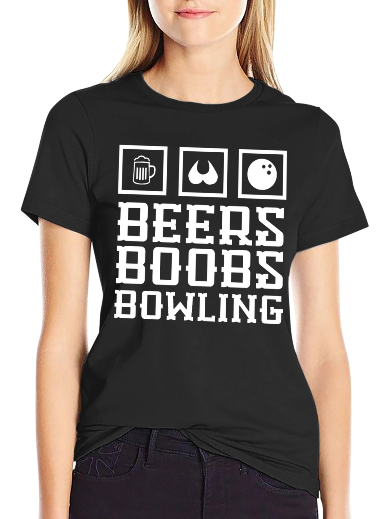 Beers Boobs Bowling Graphic Tee