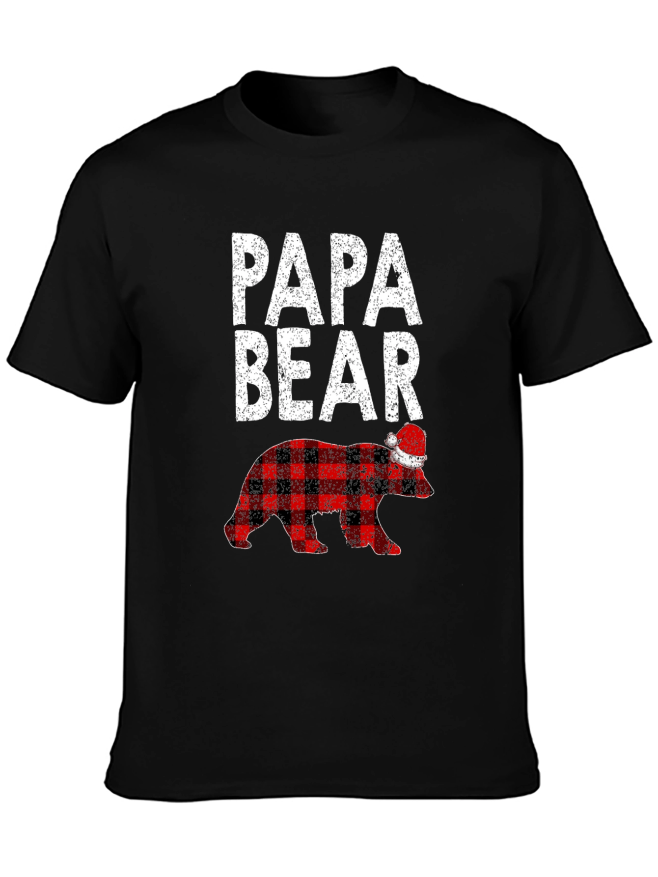 Papa Bear Plaid Christmas T-Shirt
