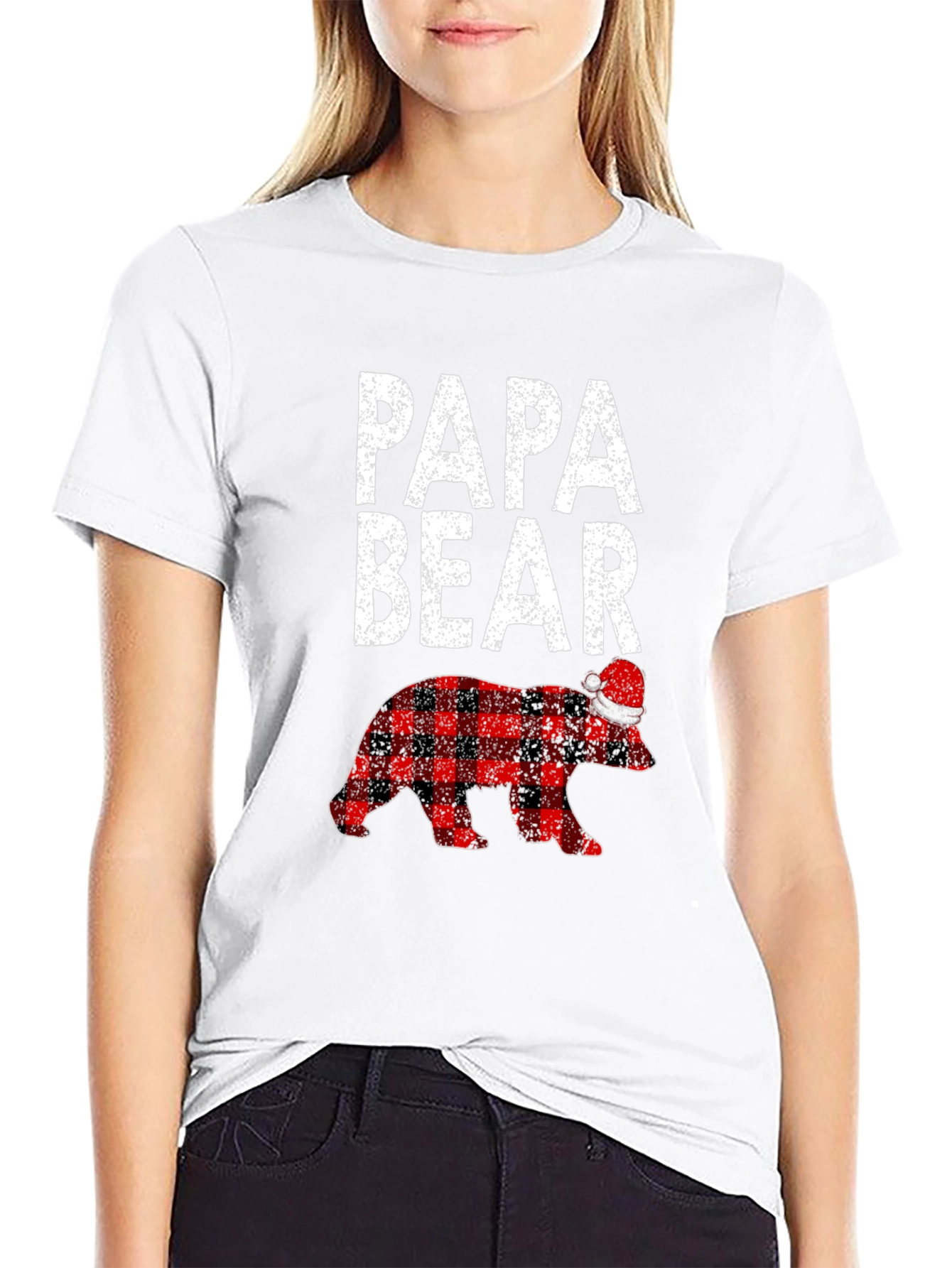 Papa Bear Plaid Christmas T-Shirt