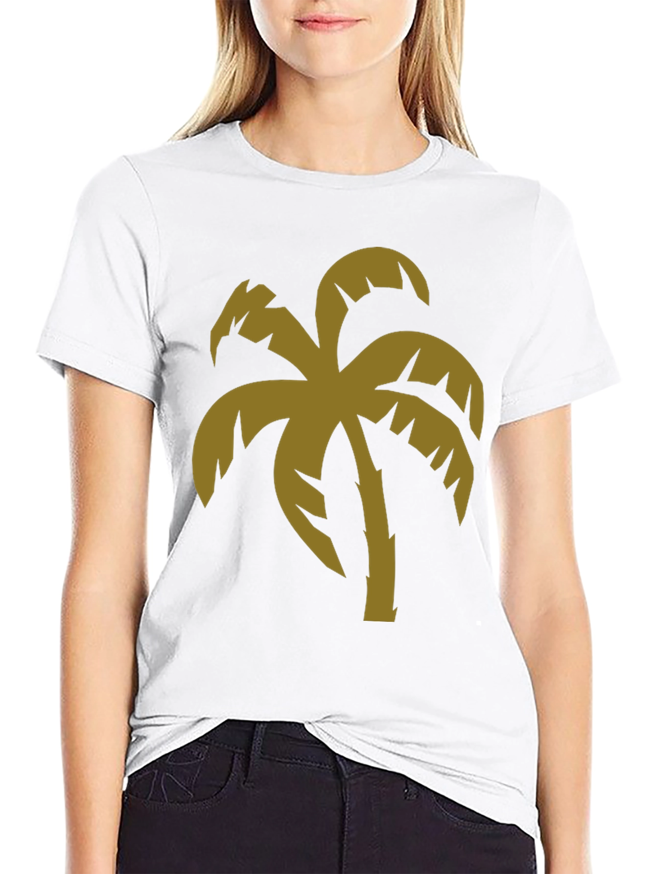 Tropical Palm Tree Graphic Black T-Shirt