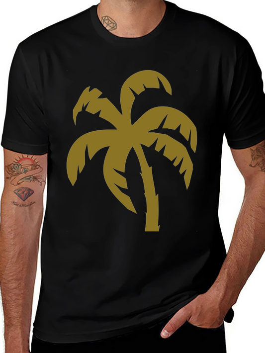 Tropical Palm Tree Graphic Black T-Shirt