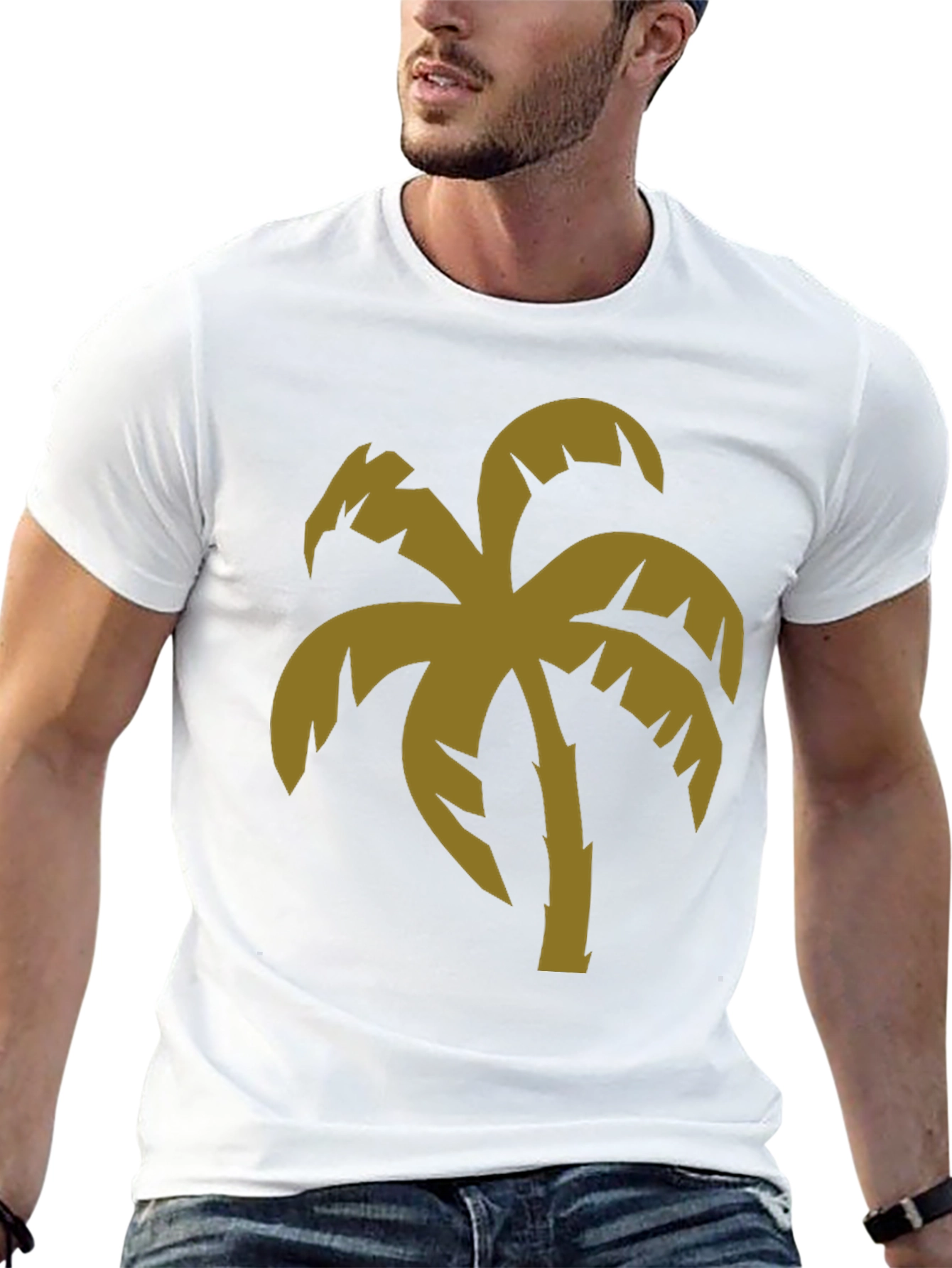 Tropical Palm Tree Graphic Black T-Shirt