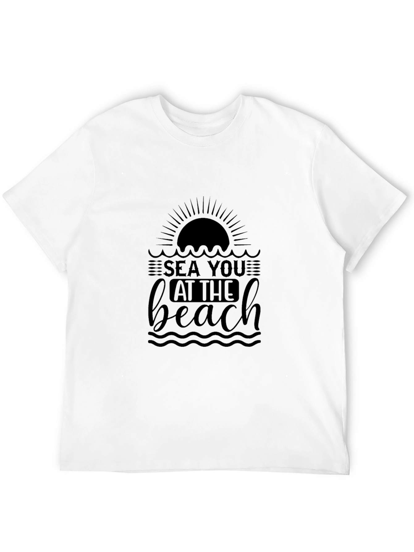 Sea You at the Beach Black Graphic Tee