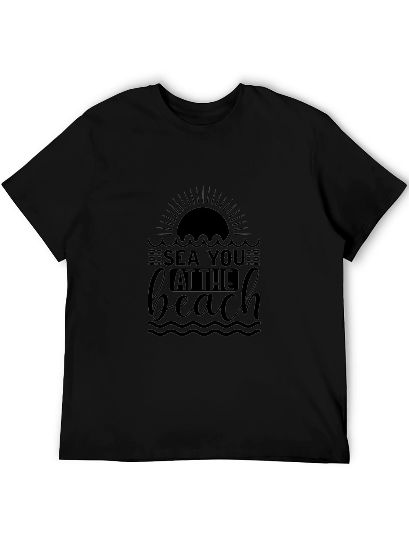 Sea You at the Beach Black Graphic Tee