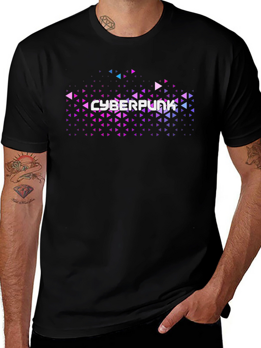 Cyberpunk Graphic Tee - Black Cotton Blend