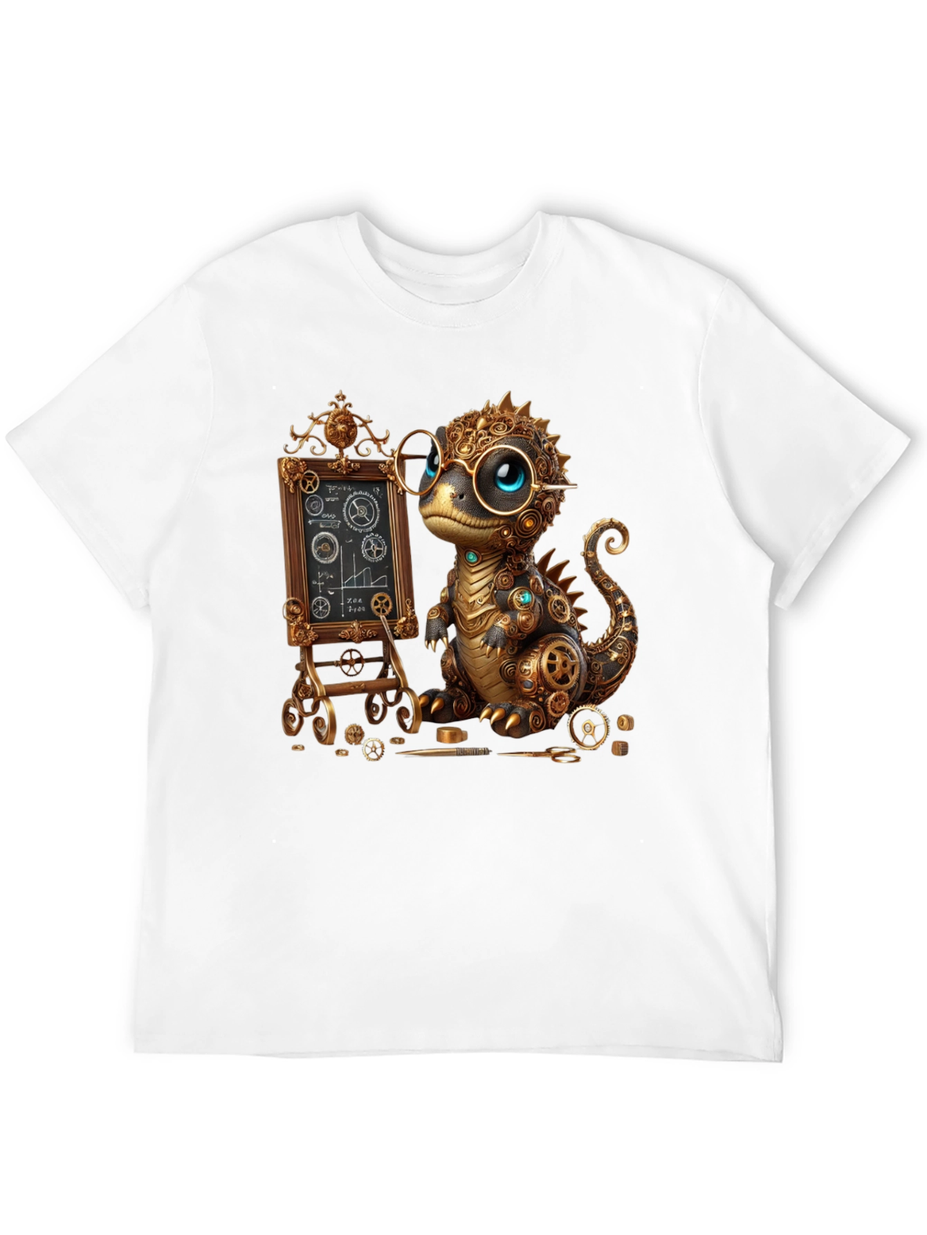 Steampunk Dinosaur Teacher Graphic T-Shirt