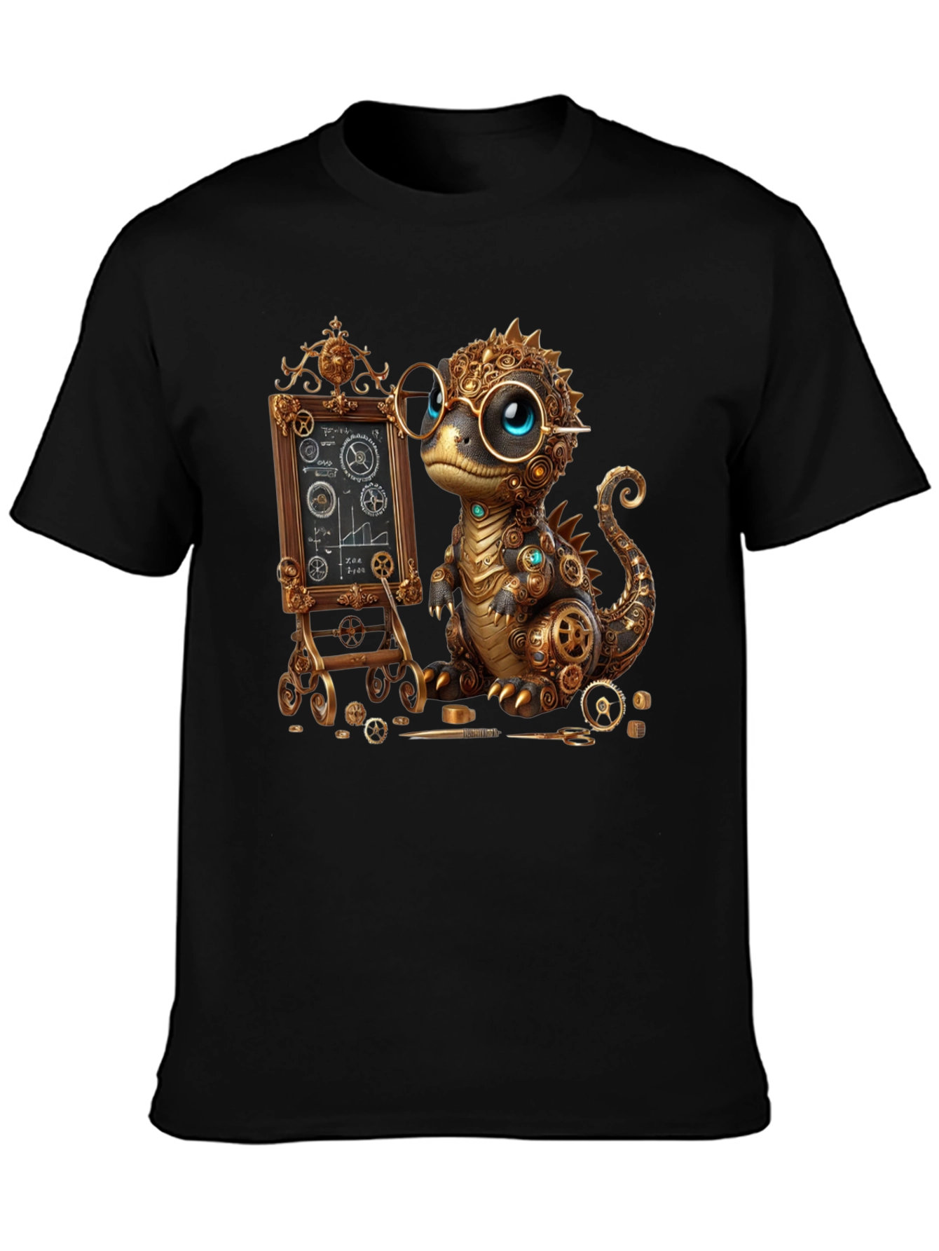 Steampunk Dinosaur Teacher Graphic T-Shirt