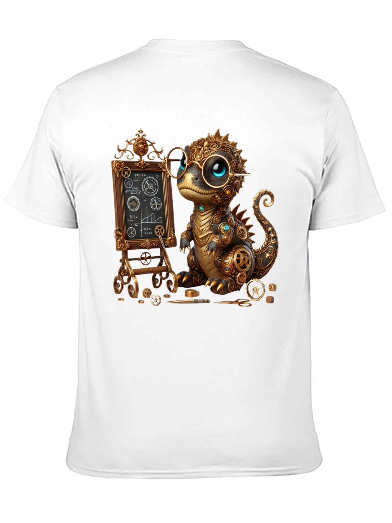 Steampunk Dinosaur Teacher Graphic T-Shirt